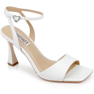 Badgley Mischka Cady White Bridal Heels Sandal - 6.5